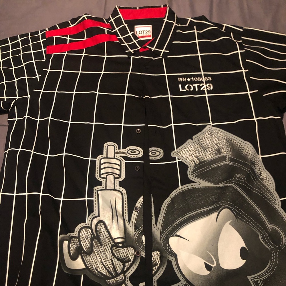 LOT29 black & red collared shirt